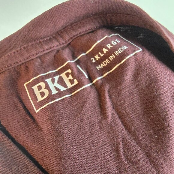 BKE T Shirt Men 2XL Red Maroon V Neck  Solid Casual Soft Stretch Knit Tee Casual - Picture 5 of 6